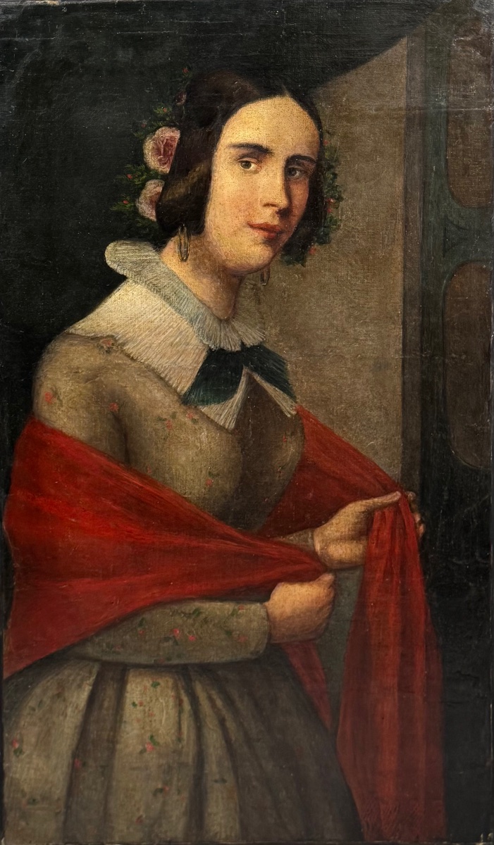 Portrait d’une jeune femme 1830-1860 , école italienne