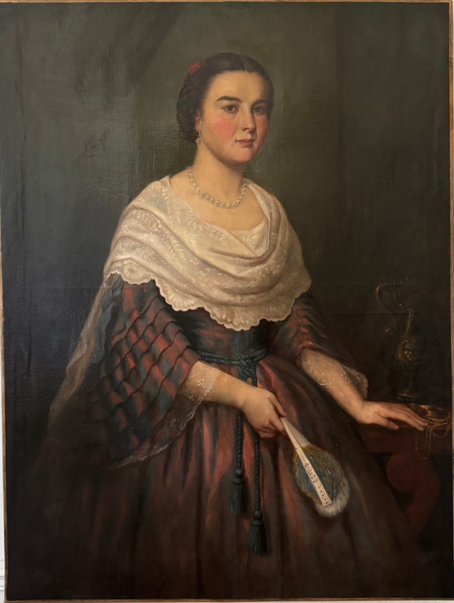 Grand Portrait d'une élégante espagnole 