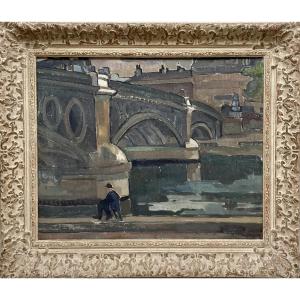 Quai de Seine années 40, signature à déchiffrer 