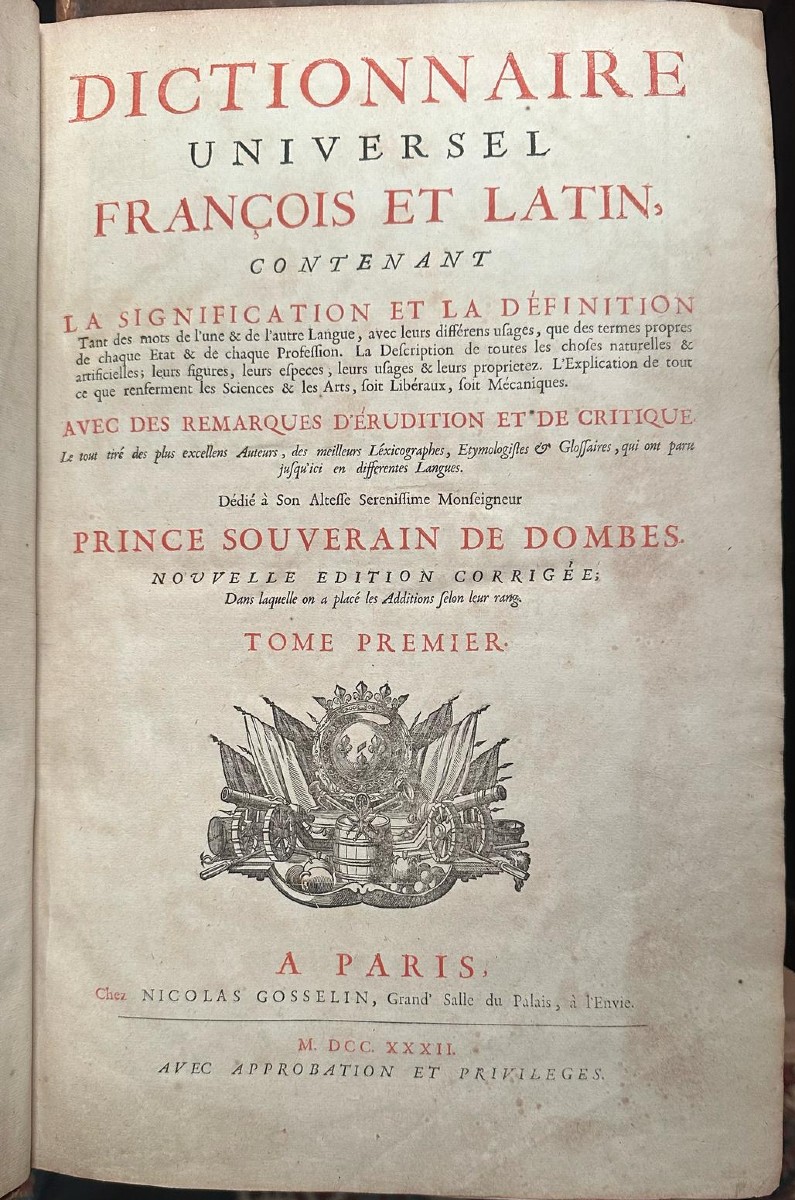 Dictionnaire Trévoux Francois Et Latin
