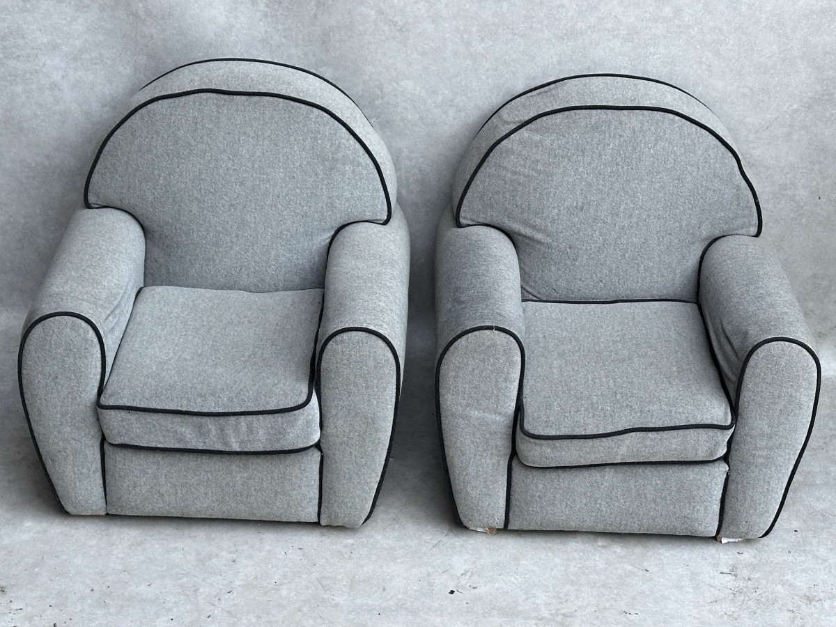 Pair Of Children's Club Armchairs-photo-2
