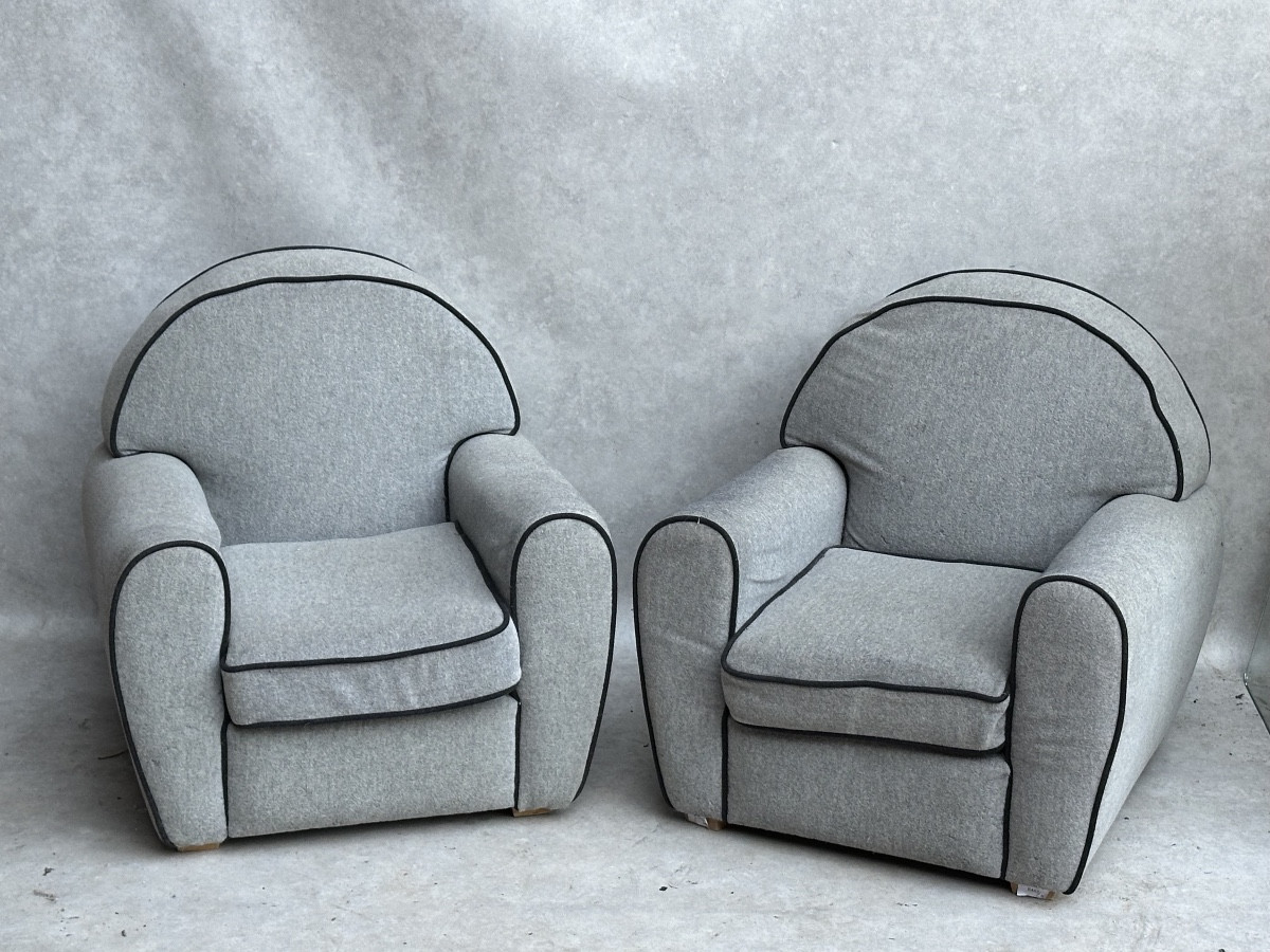 Pair Of Children's Club Armchairs
