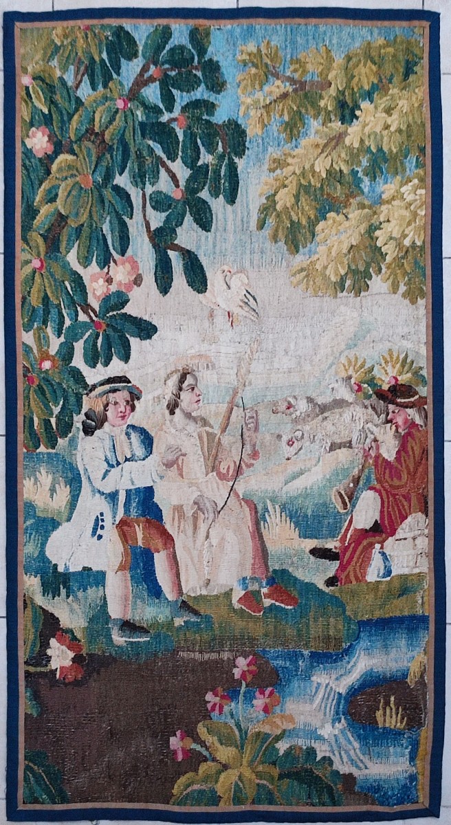 Fragment de tapisserie aubusson 18eme siecle