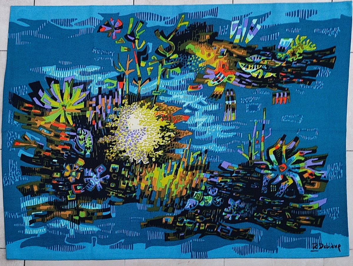 Tapisserie en sérigraphie d'après un carton de Robert Debiévre