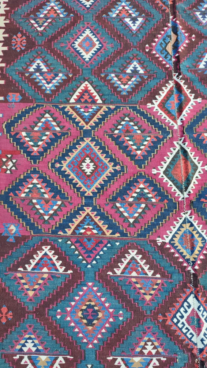Antique Aleppo Kilim, Circa 1880-photo-4