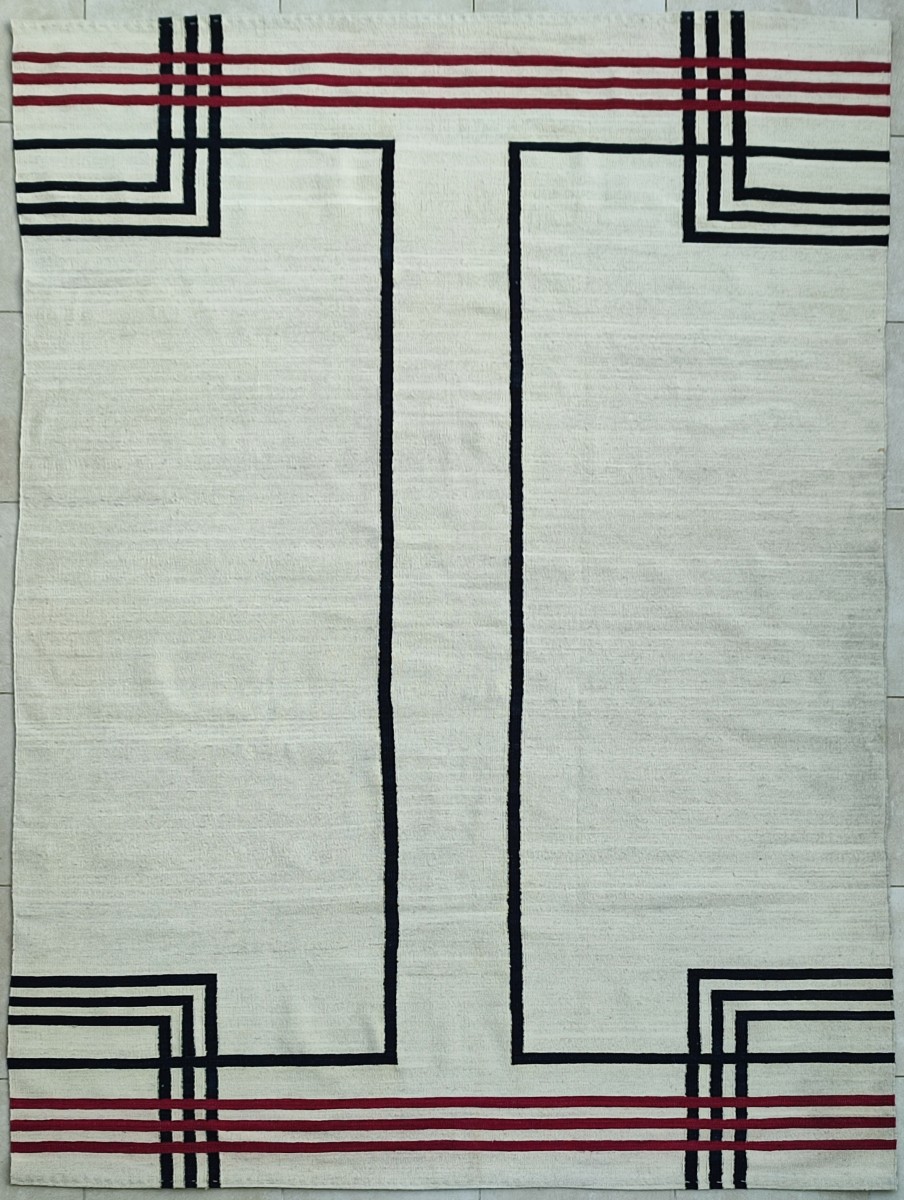 Contemporary Kilim In The Art Deco Style 