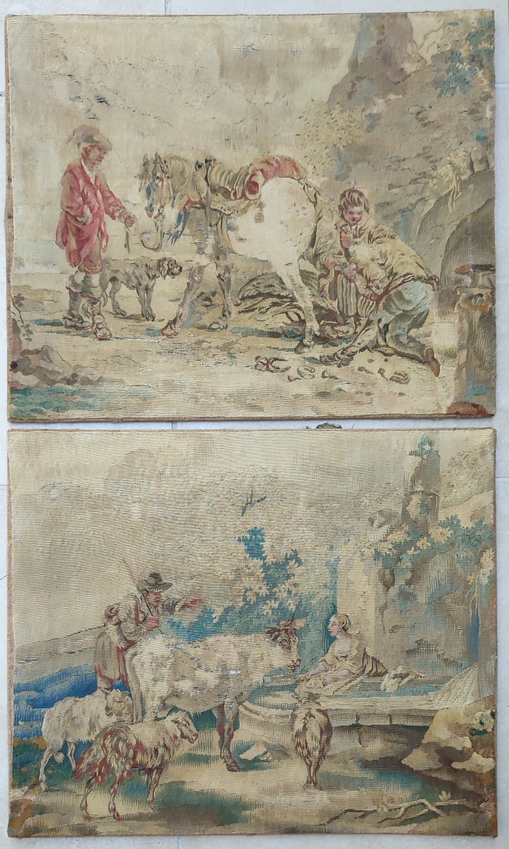 Pair Of Tapestry Fragments 