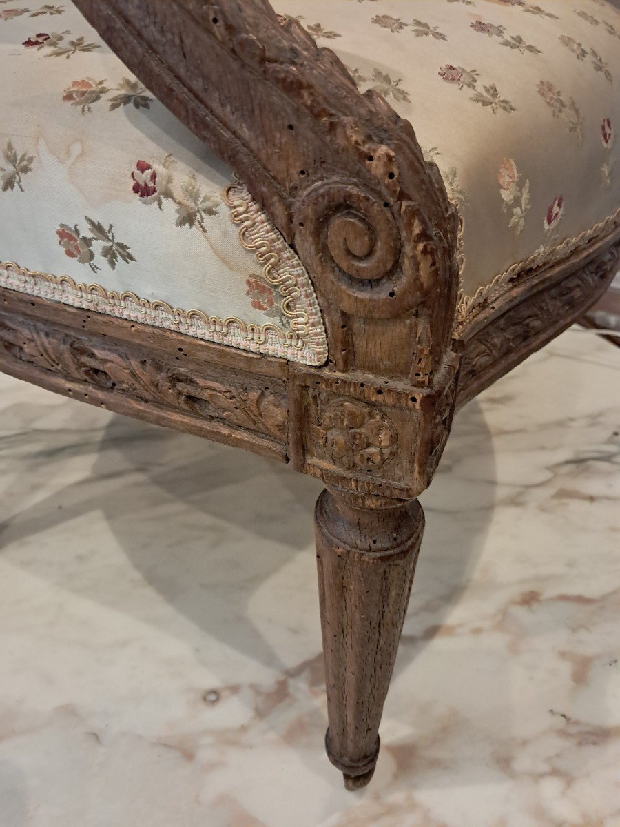 Paire De Fauteuils A Medaillons Epoque Louis XVI-photo-4