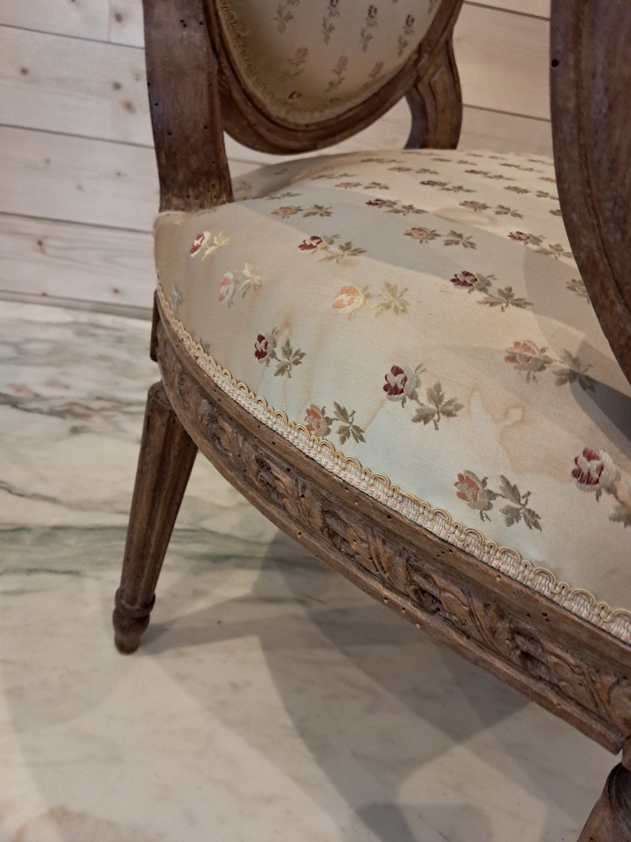 Paire De Fauteuils A Medaillons Epoque Louis XVI-photo-5