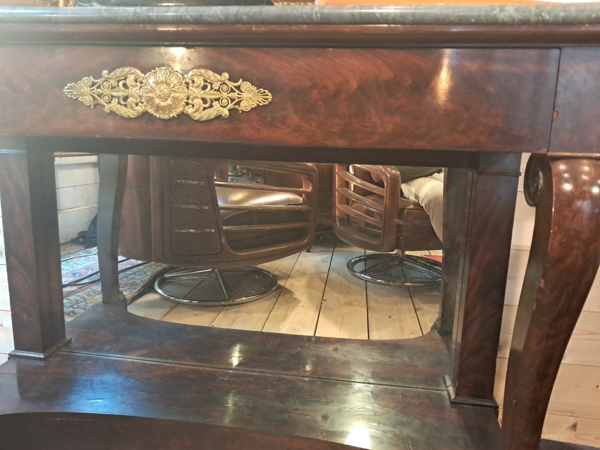 Empire Mahogany And Gilded Bronze Console-photo-2
