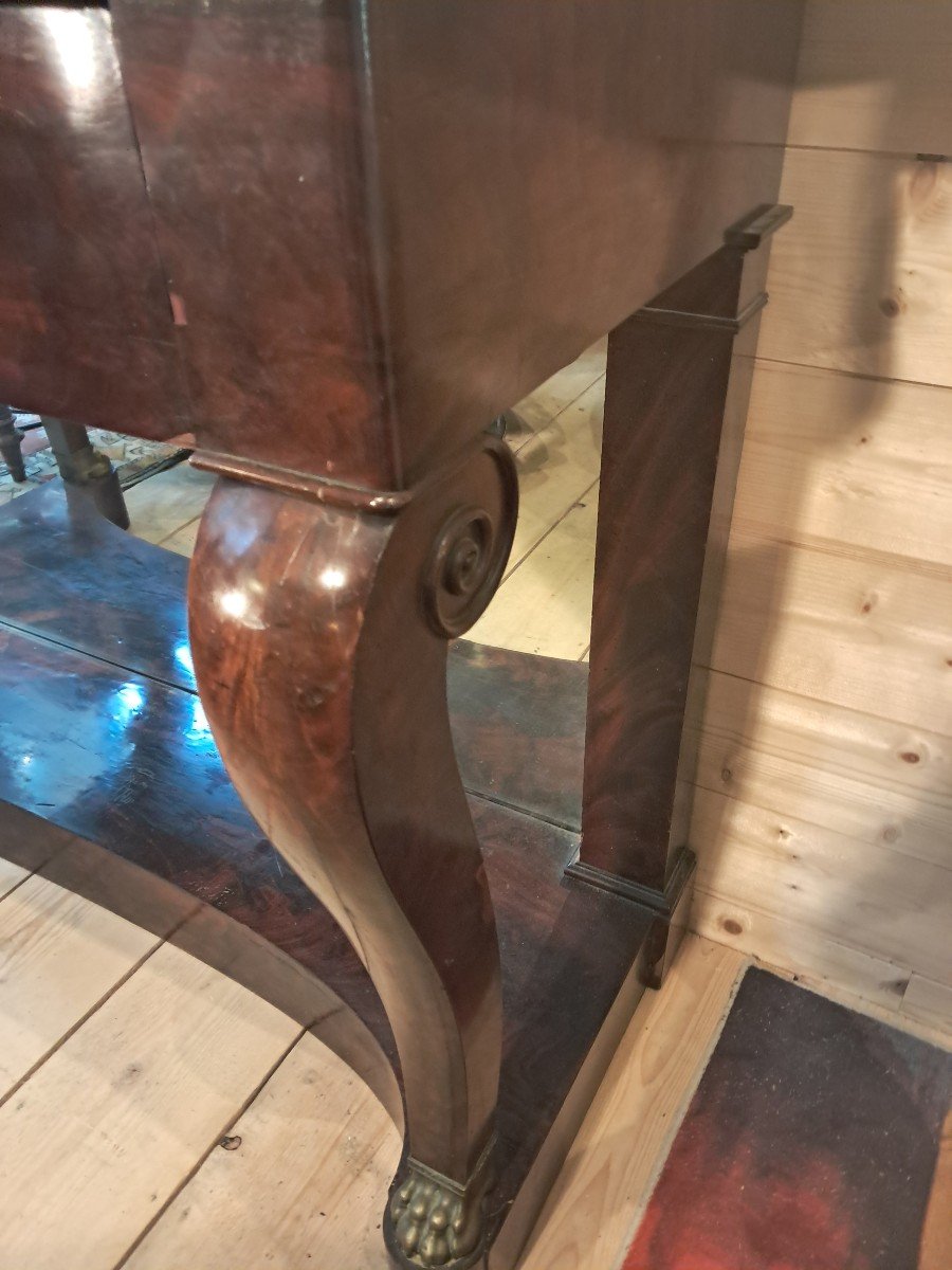 Empire Mahogany And Gilded Bronze Console-photo-3