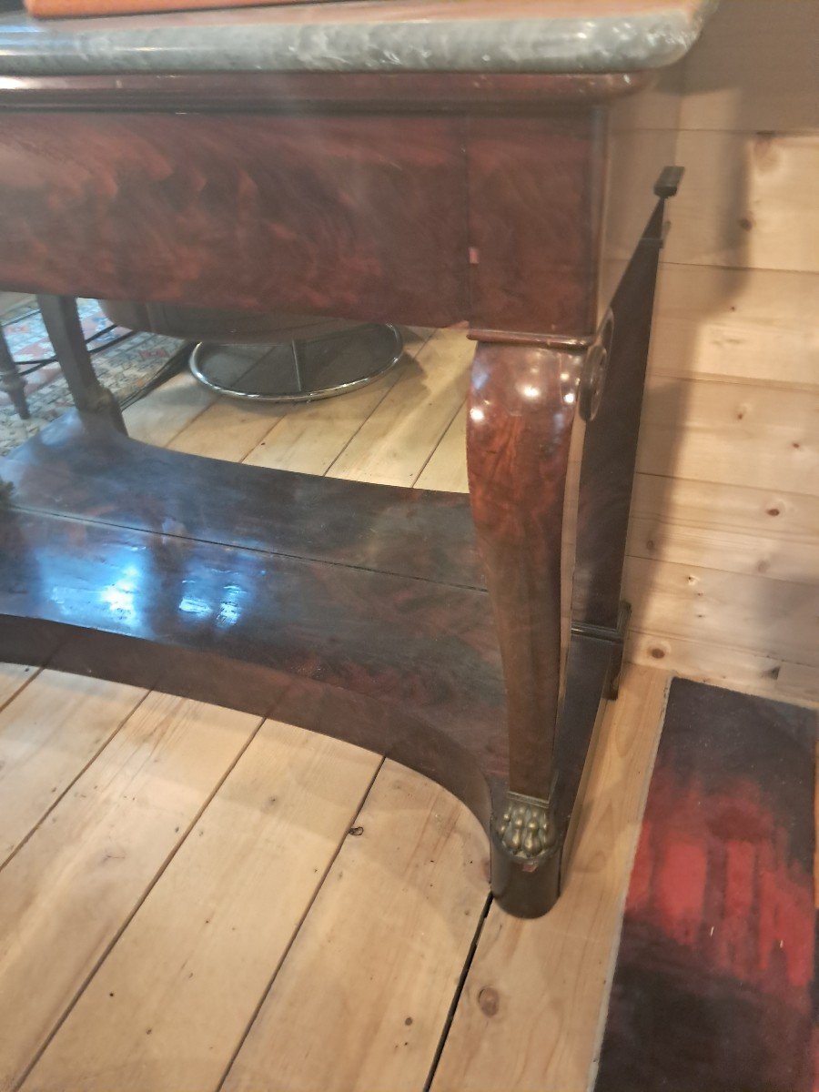 Empire Mahogany And Gilded Bronze Console-photo-4