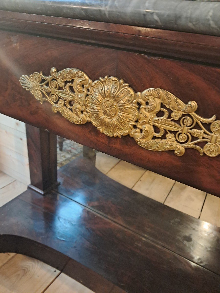 Empire Mahogany And Gilded Bronze Console-photo-6