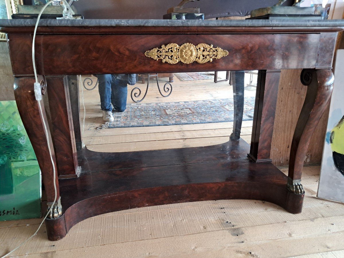Empire Mahogany And Gilded Bronze Console