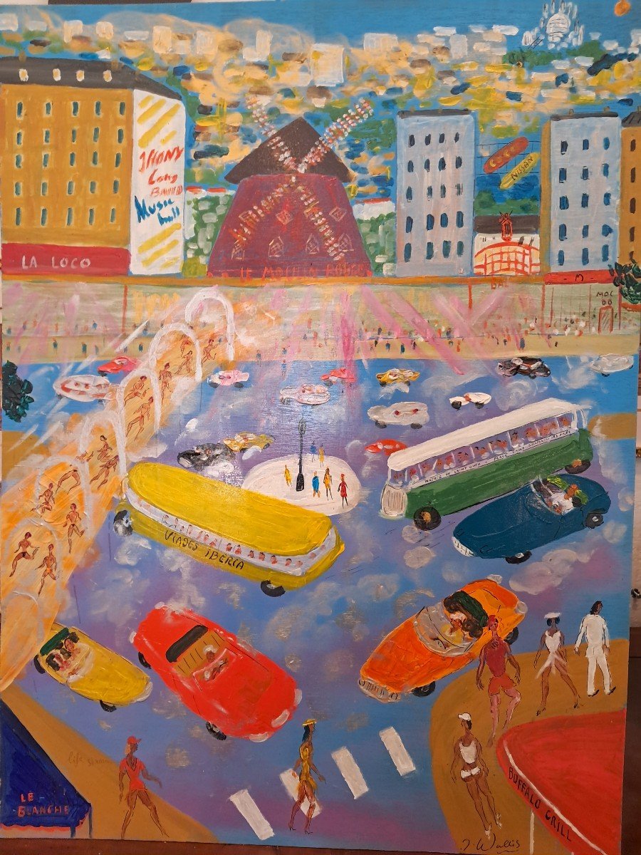 Tableau Comtemporain J.wallis(1938-2022)-photo-2