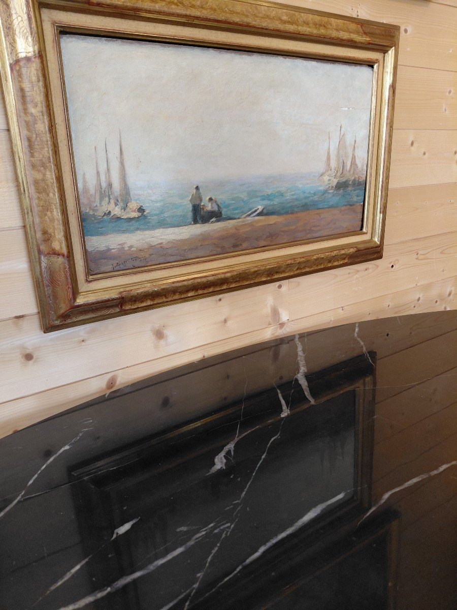 Impressionist Marine Painting XIX Eme-photo-5