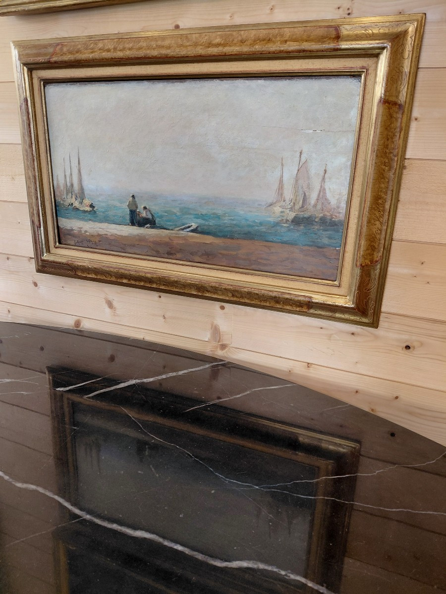 Impressionist Marine Painting XIX Eme-photo-6