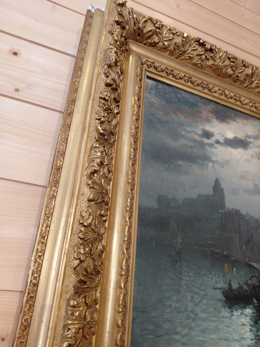 Tableau Marine Obscure XIX Eme-photo-5