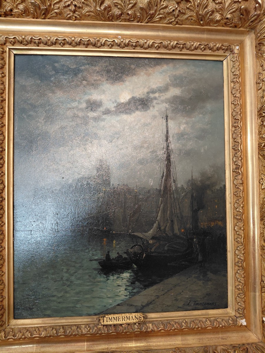 Tableau Marine Obscure XIX Eme