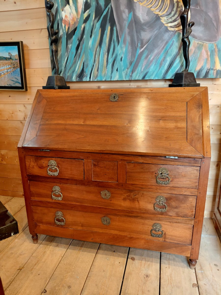 Louis XVI-era Walnut Writing Desk-photo-3