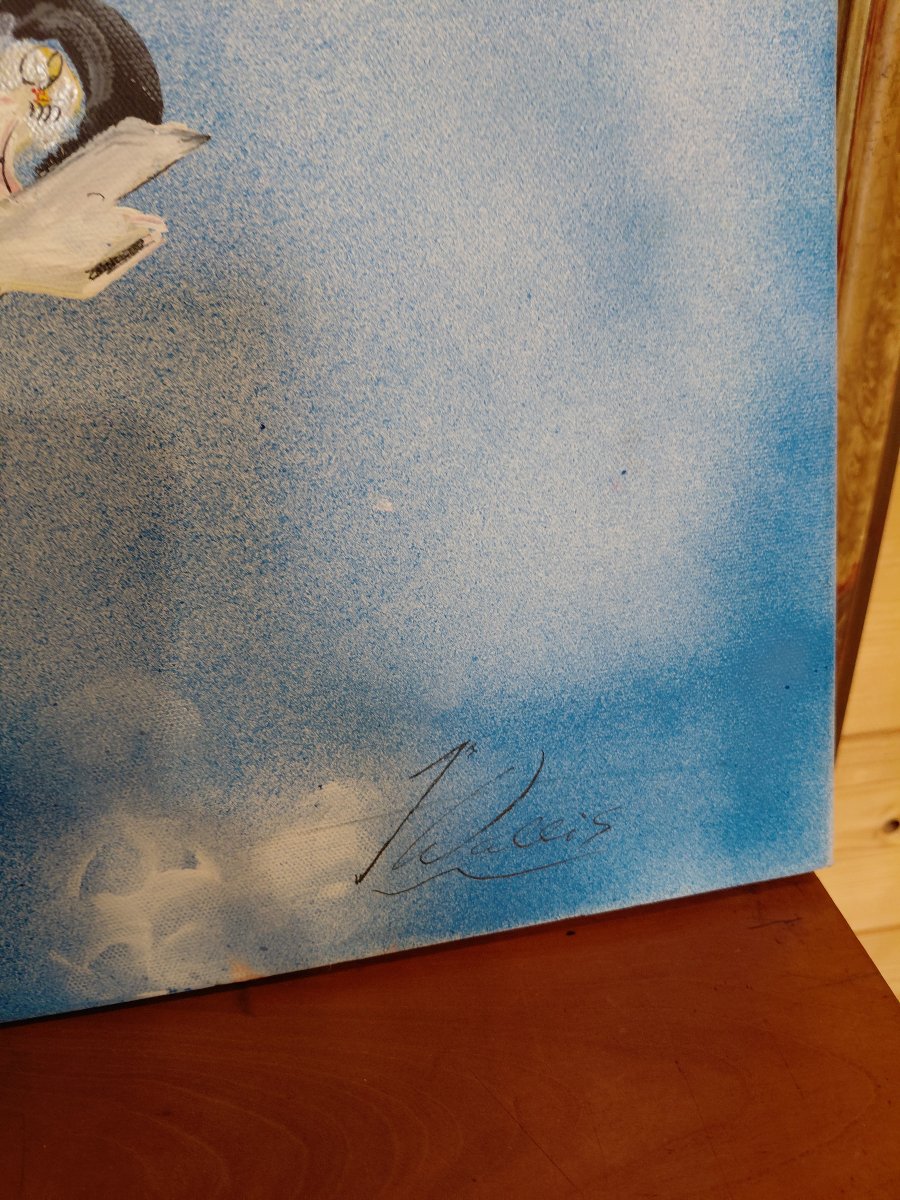 Peinture huile sur toile comptemporaine XX eme-photo-3