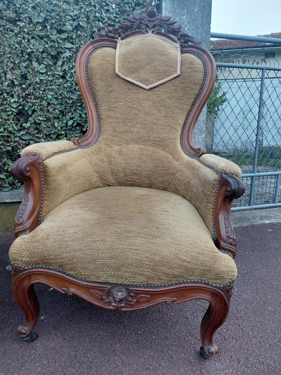 Paire de bergères Nap III En Acajou-photo-4