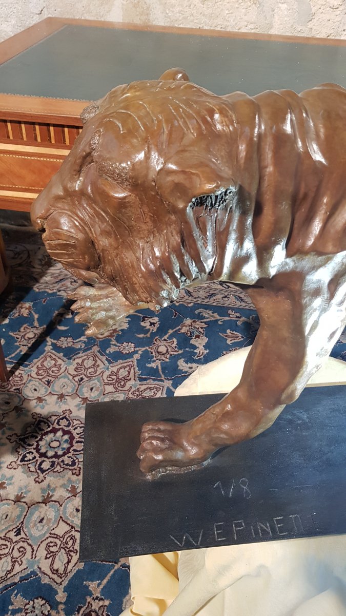 Important Tiger Sculpture Bronze Contemporary-photo-2