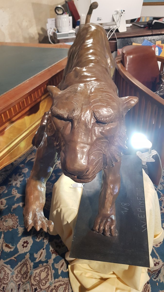 Important Tiger Sculpture Bronze Contemporary-photo-4