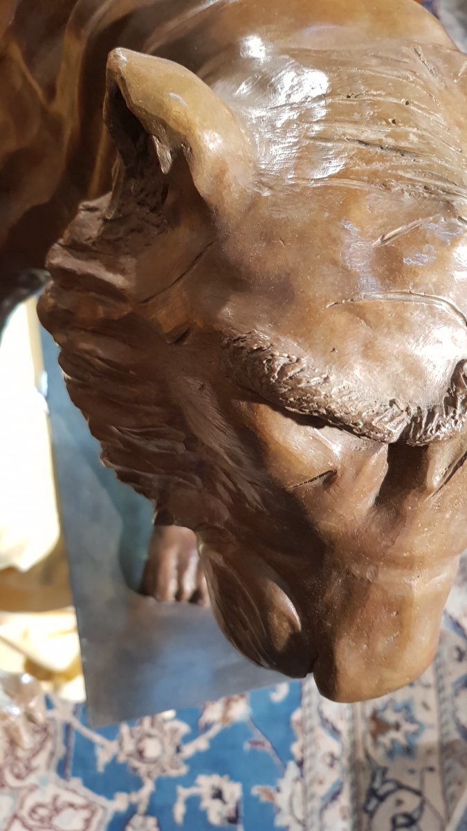 Important Tiger Sculpture Bronze Contemporary-photo-1