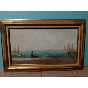 Tableau marine impressioniste XIX eme