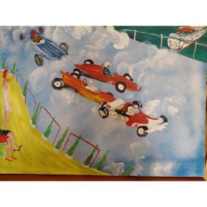 Peinture huile sur toile comptemporaine XX eme