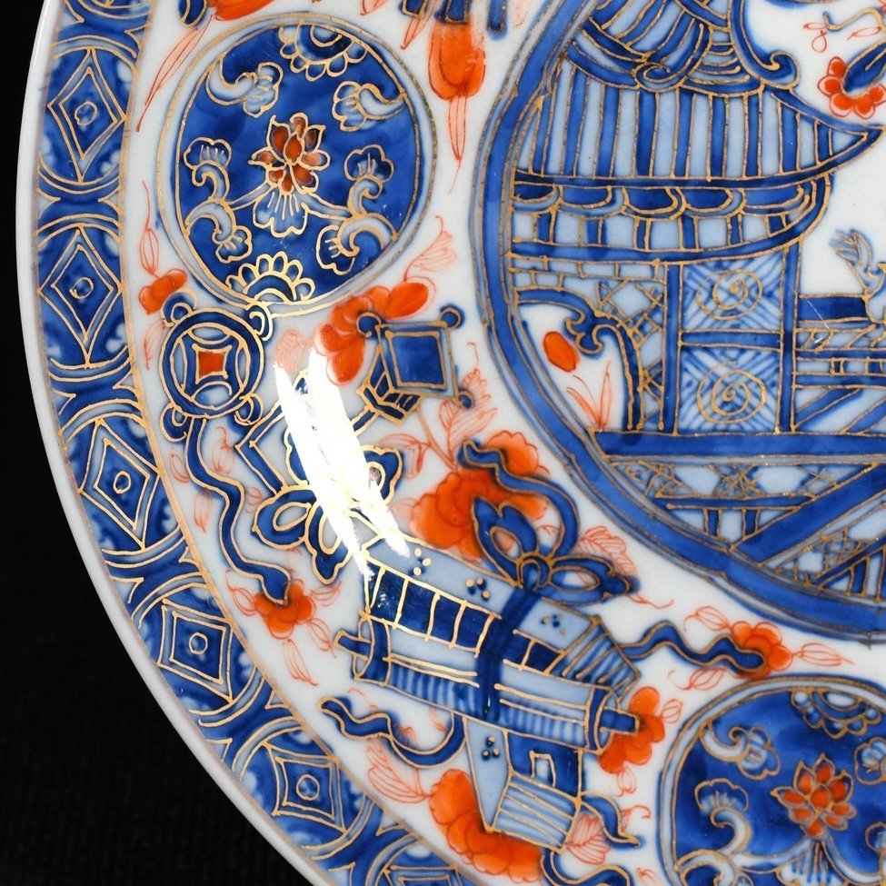 Porcelain Plate With White Blue Decor Of A Dancing Boy - China Eighteenth Period Kangxi-photo-5