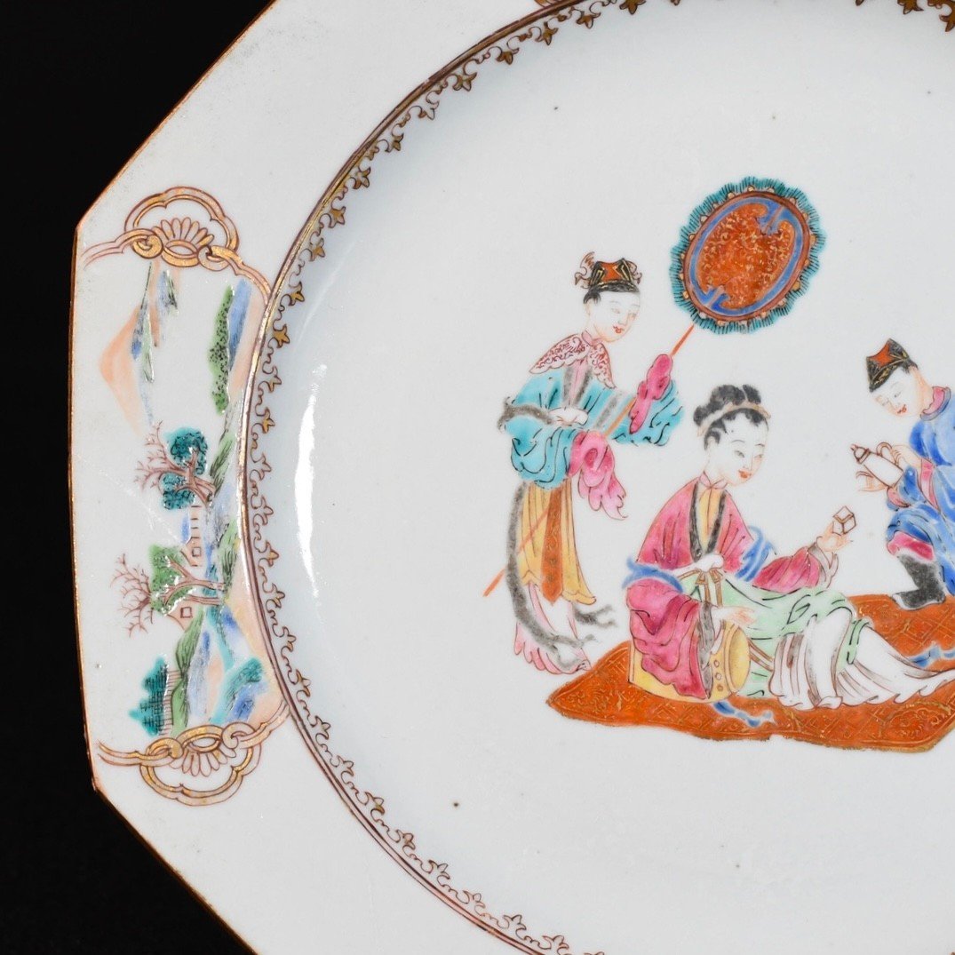 Assiette En Porcelaine Aux Armes Des Familles Gordon/Forbes - Chine XVIIIe Période Qianlong-photo-4
