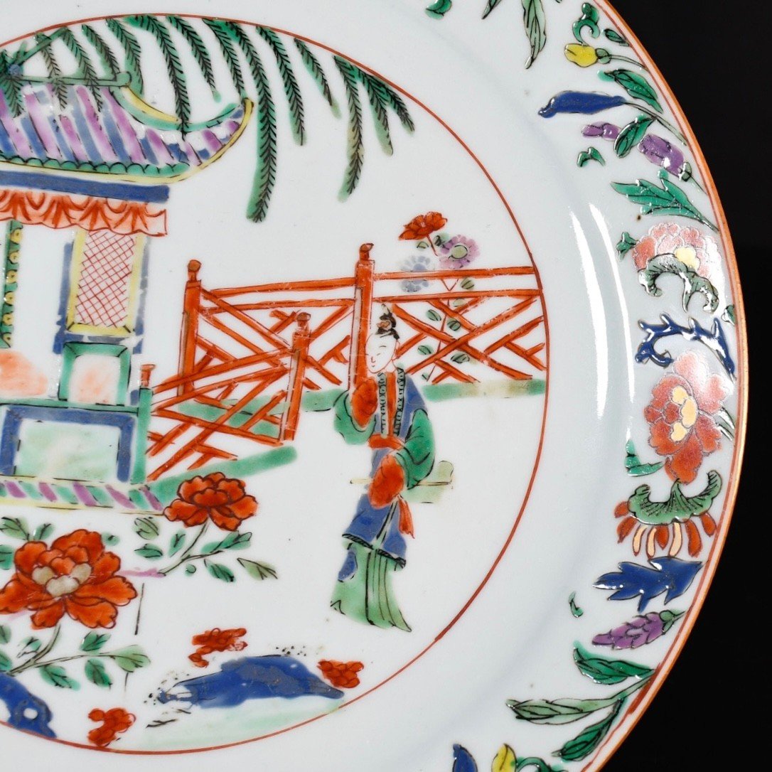 Famille Verte Enamel Plate Decorated With Characters - China 18th Kangxi Period-photo-3