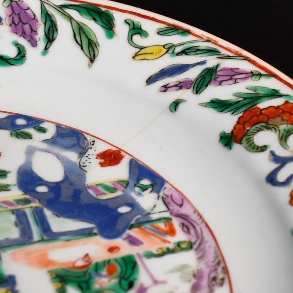 Famille Verte Enamel Plate Decorated With Characters - China 18th Kangxi Period-photo-2