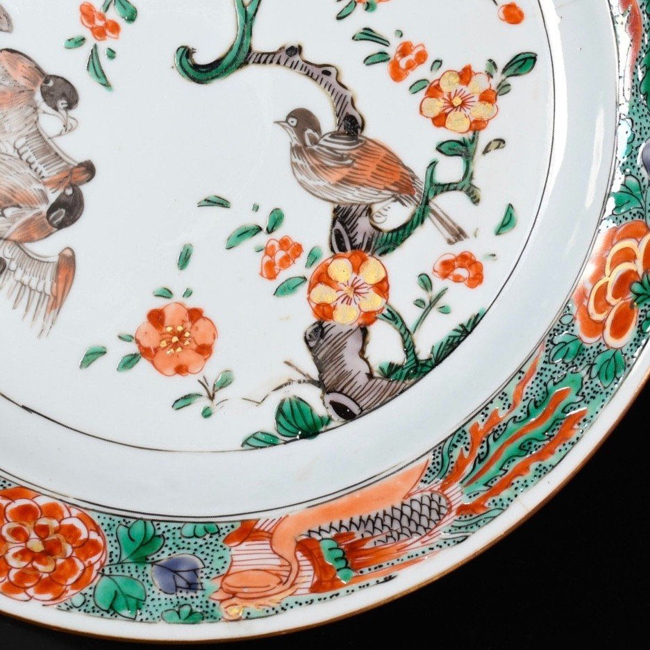 Famille Verte Enamel Plate With Bird Decor - China 18th Kangxi Period-photo-2