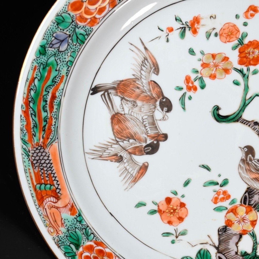 Famille Verte Enamel Plate With Bird Decor - China 18th Kangxi Period-photo-3