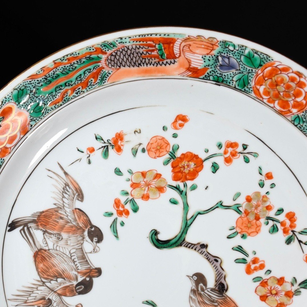 Famille Verte Enamel Plate With Bird Decor - China 18th Kangxi Period-photo-4