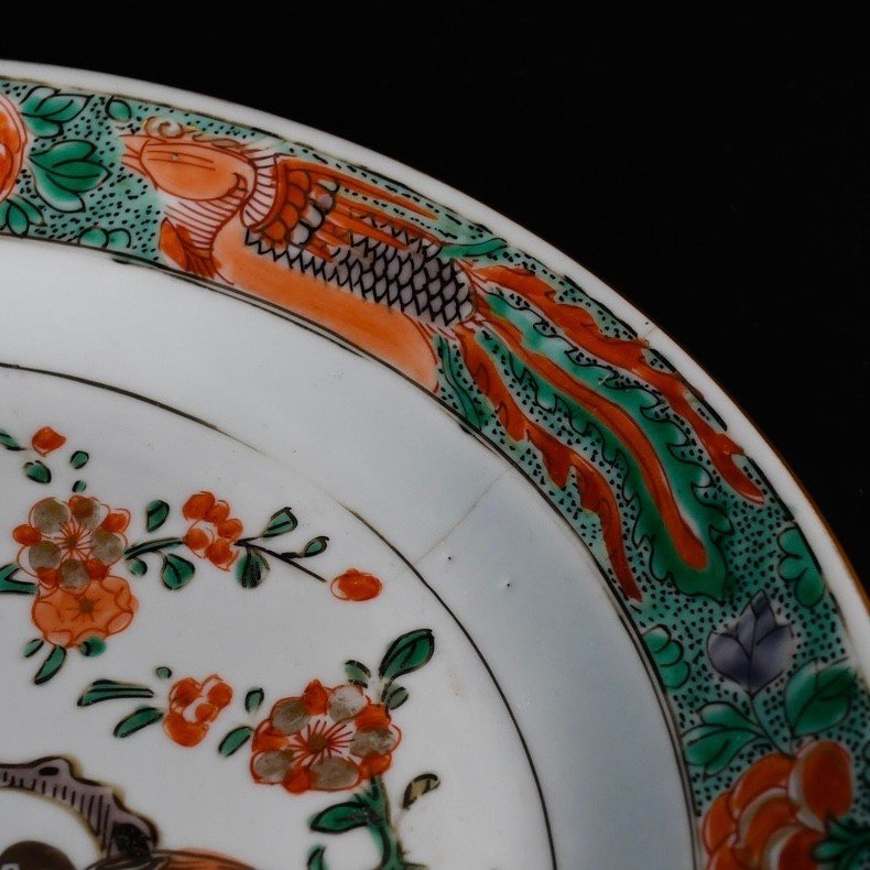 Famille Verte Enamel Plate With Bird Decor - China 18th Kangxi Period-photo-8