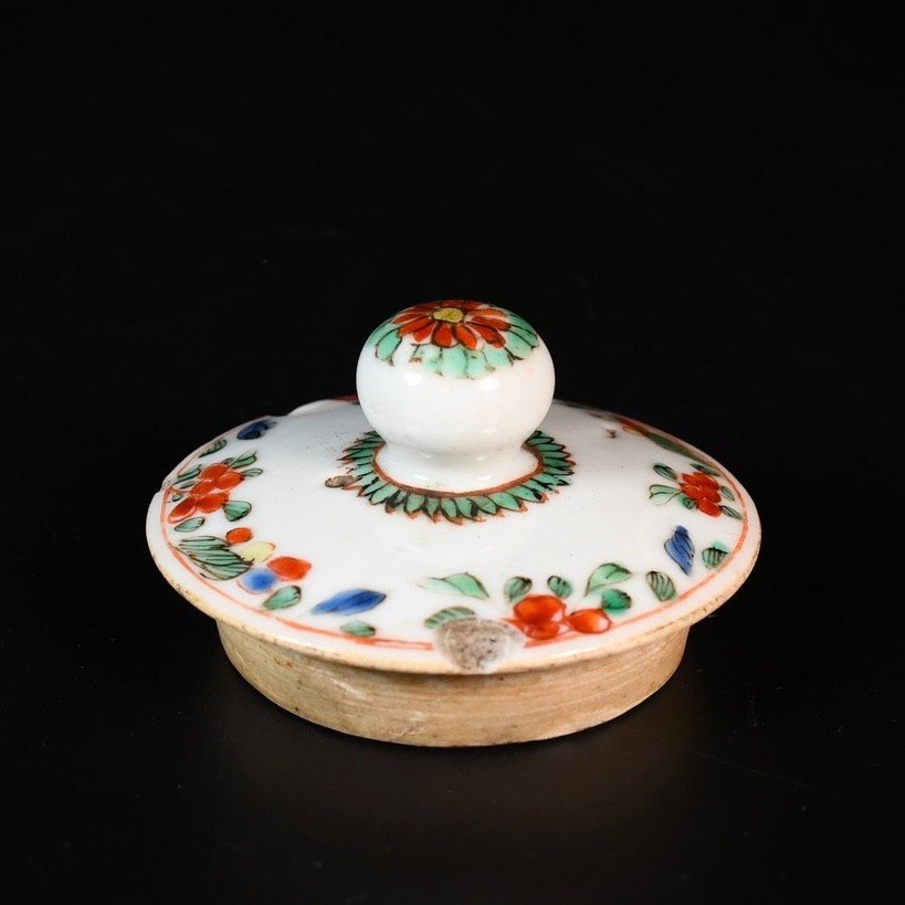 Large Porcelain Teapot With Famille Verte Enamels - China 18th Century Kangxi Period-photo-7