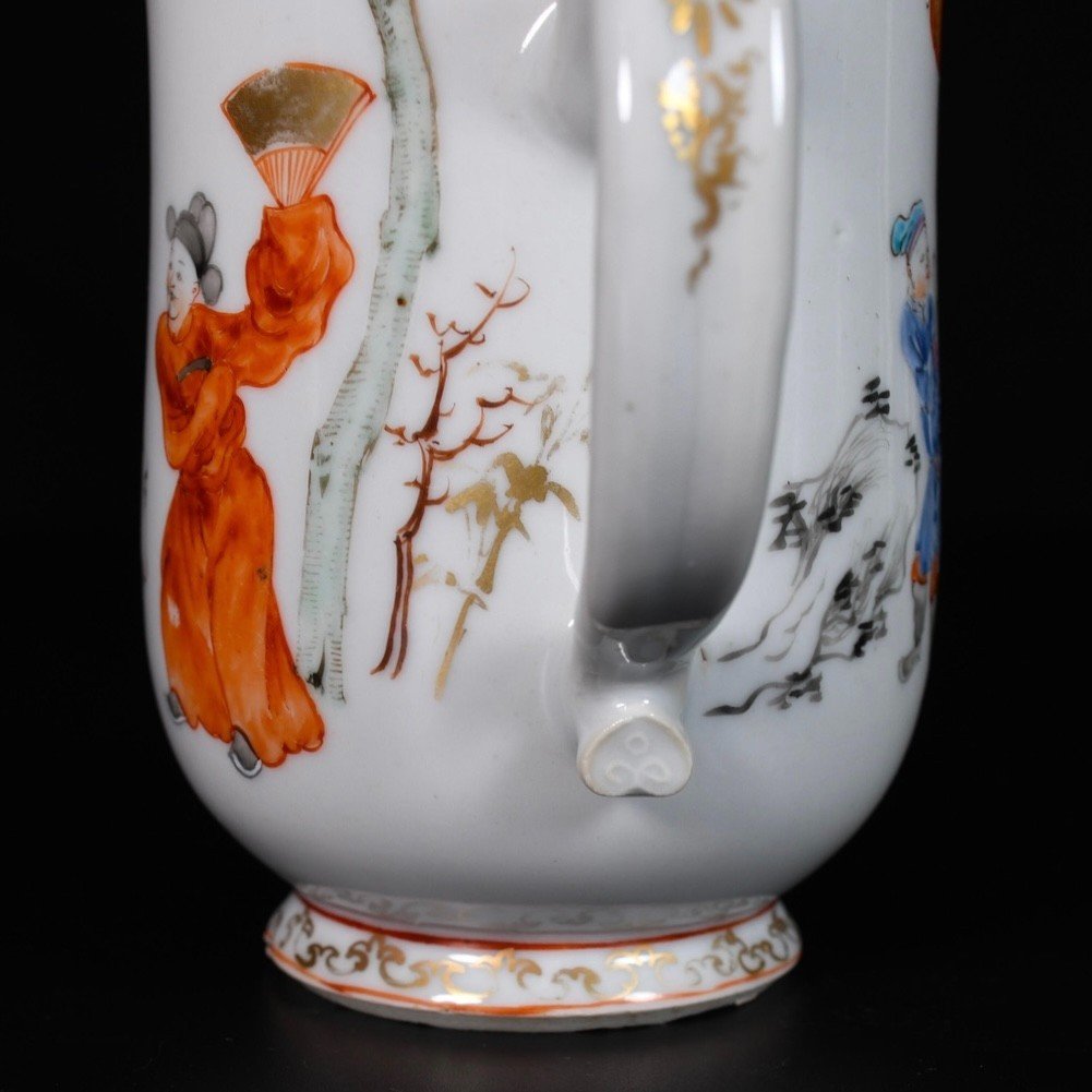 Famille Rose Enamelled Mug With Equestrian Scene - China 18th Qianlong Period-photo-4