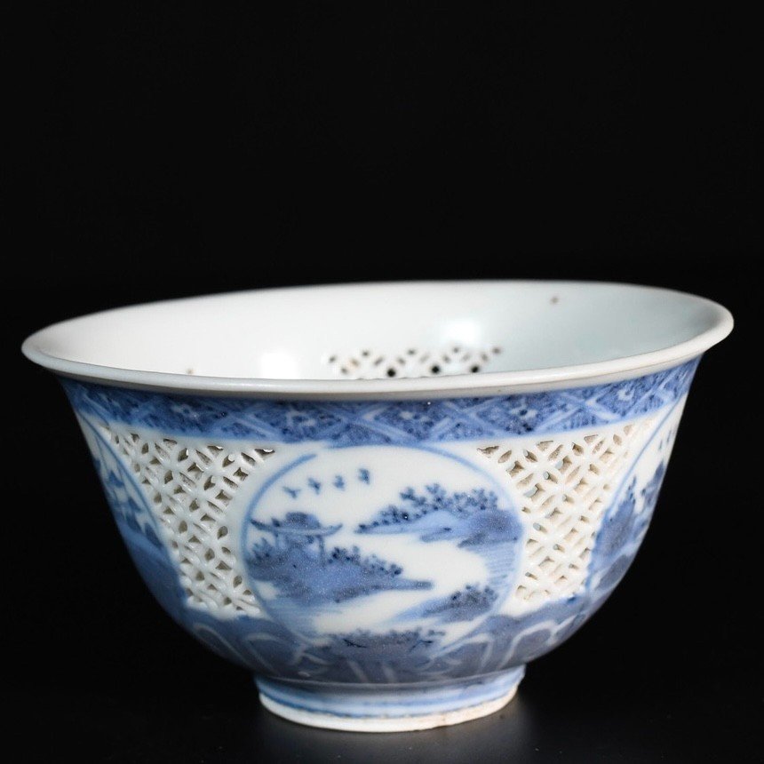 Bol En Porcelaine à Paroi Réticulée Dit "Linglong" - Chine XVIIe Période Chongzhen-photo-2
