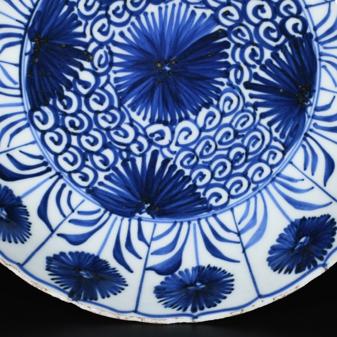Coupe Polylobée En Porcelaine à Décor Dit "Aster", Bleu Et Blanc -  Chine XVIIIe Période Kangxi-photo-4