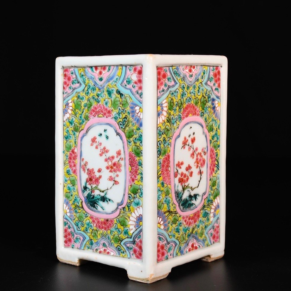 Brush Holders With Famille Rose Enamels - China 18th Century Yongzheng Period-photo-4