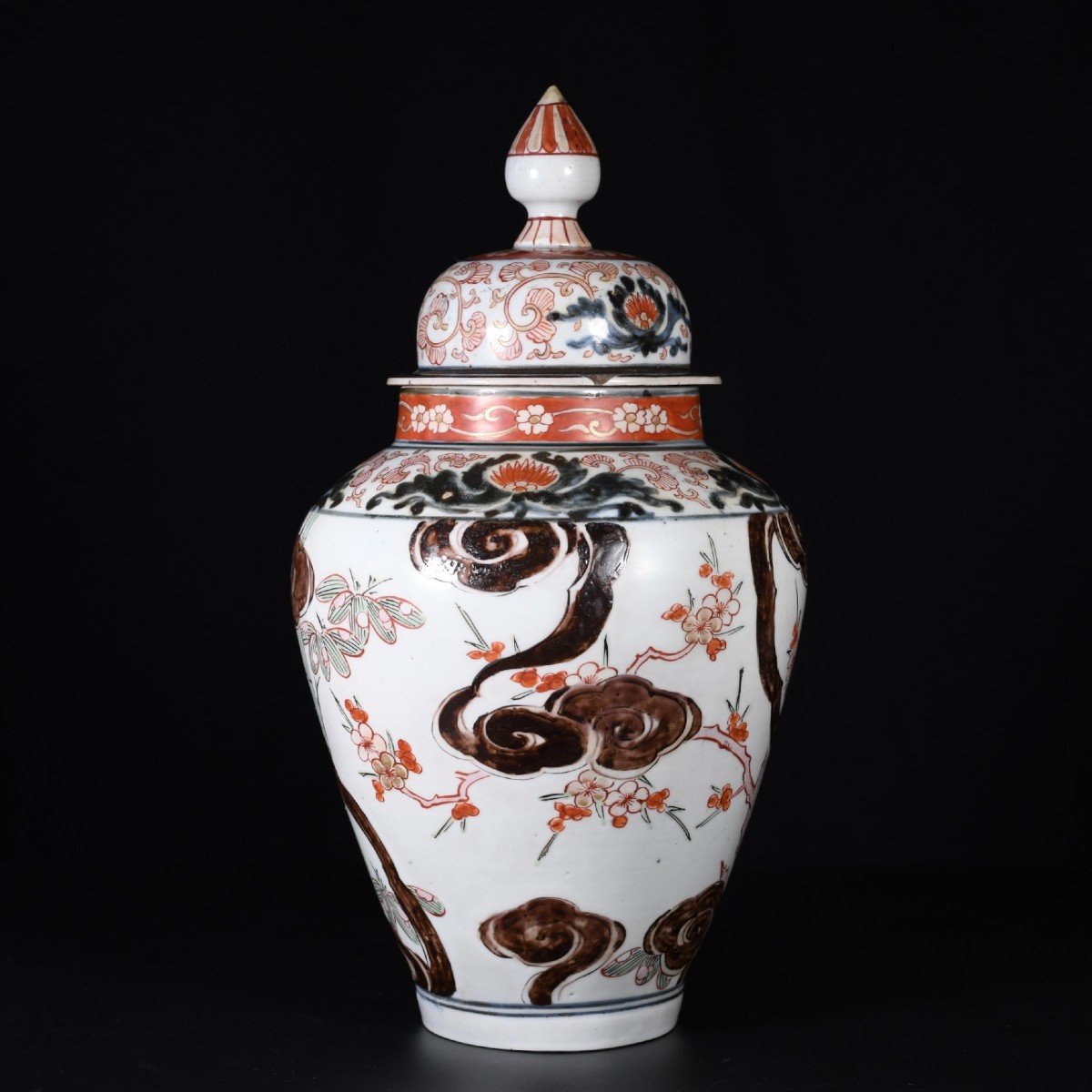 Paire De Potiches à Décor Imari d'Un Dragon - Japon Période Edo Circa 1700-1730-photo-4