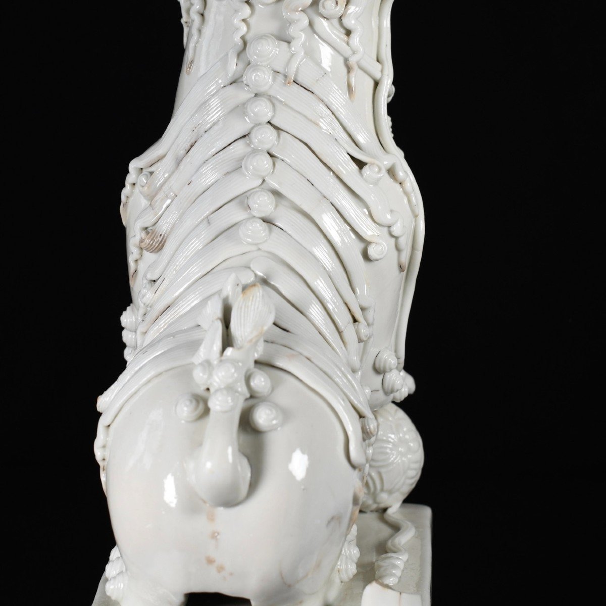 Très Grand Chien De Fo En Porcelaine Dit “Blanc De Chine” - Chine XVIIe Circa 1640 Dehua-photo-8