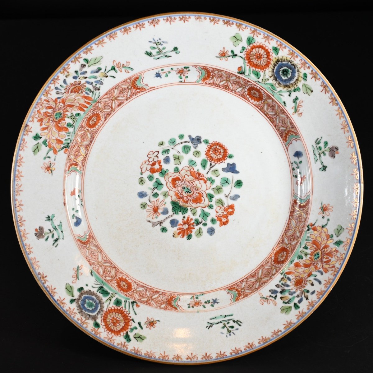 Paire De Plats Aux émaux De La Famille Verte - Chine XVIIIe Période Kangxi-photo-1