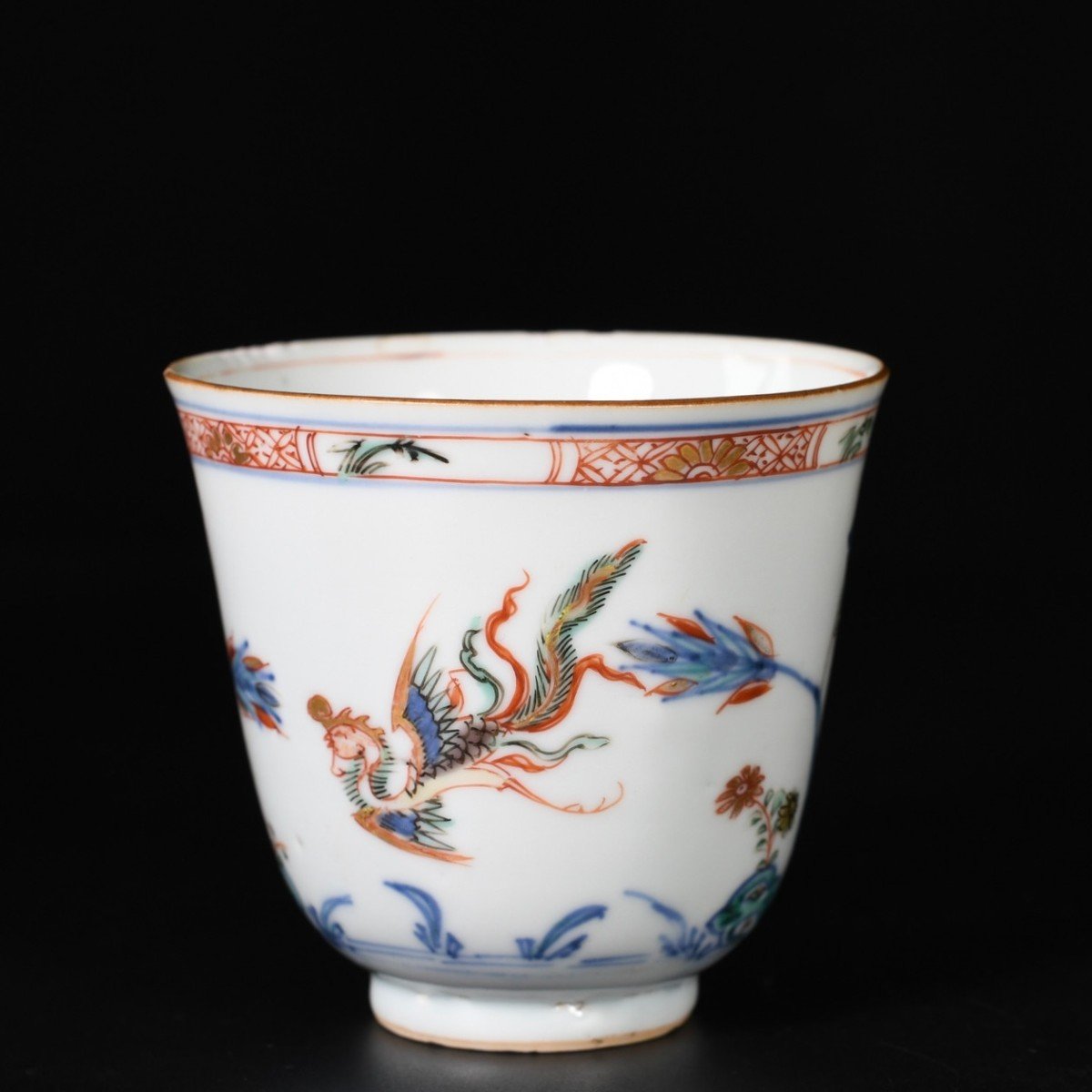 A Qilin And Phoenix Wine Cup - China 18th Century Kangxi Period-photo-1