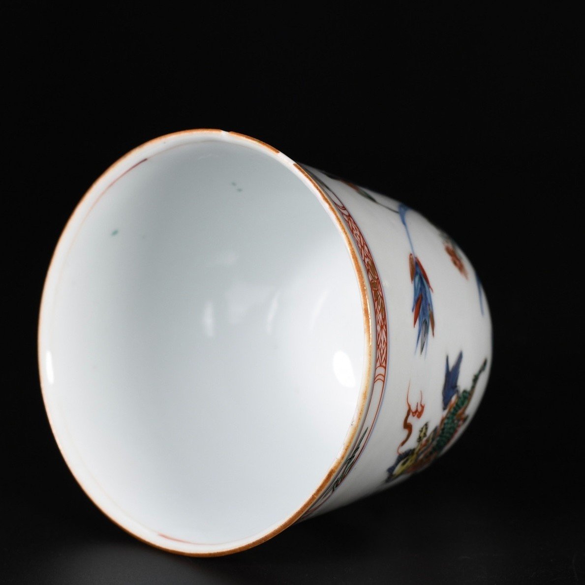 A Qilin And Phoenix Wine Cup - China 18th Century Kangxi Period-photo-4