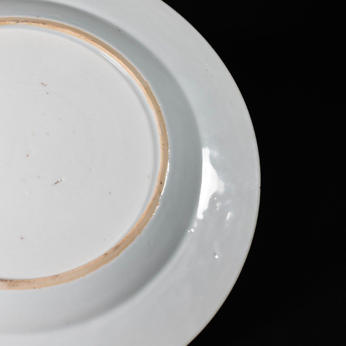 "faux-marbre" Porcelain Plate With Famille Rose Enamels  - China 18th Qianlong Period-photo-6